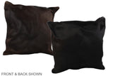 Solid Black 20"x20" Brazilian Cowhide Pillow #A36750 by Hudson Hides