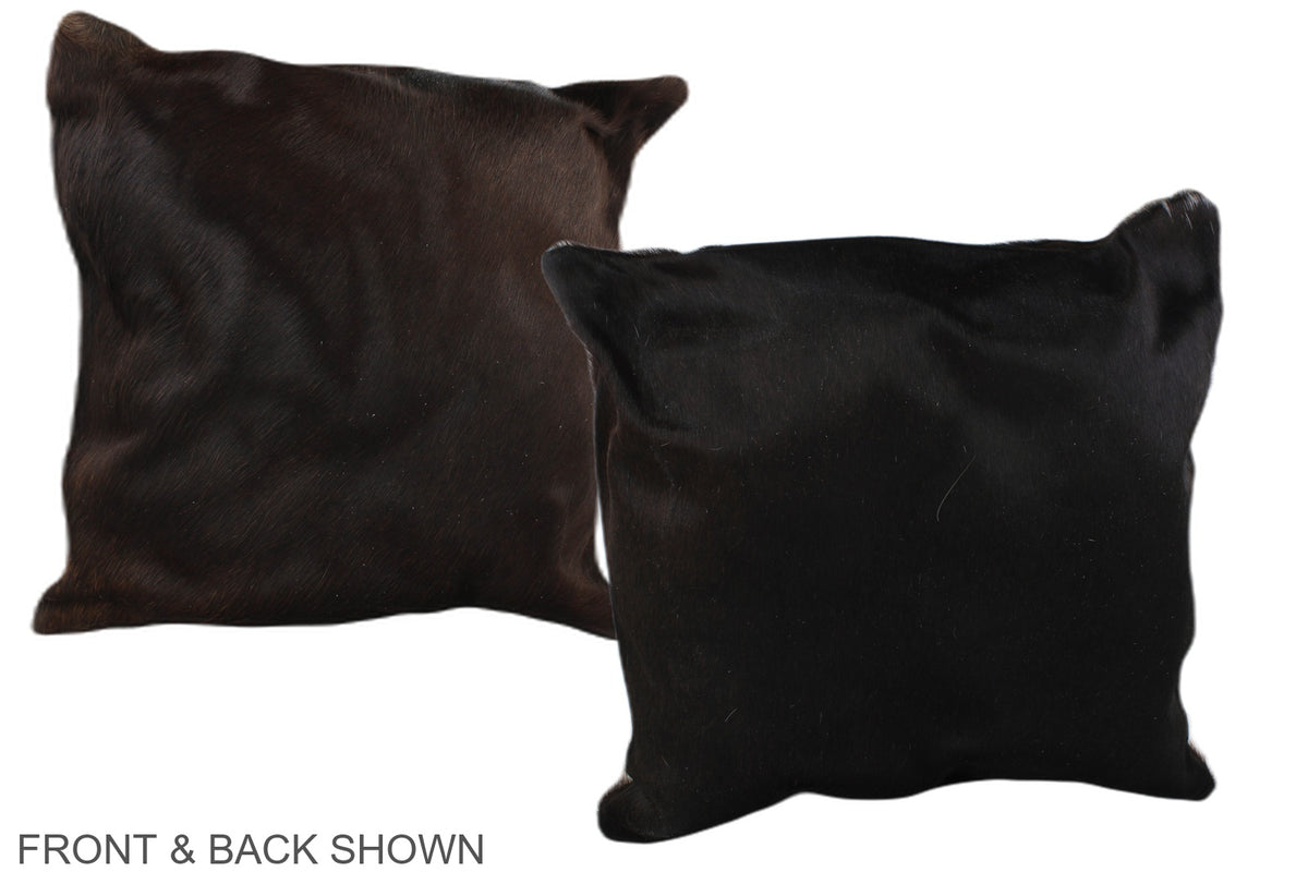 Solid Black Cowhide Pillow #A36750