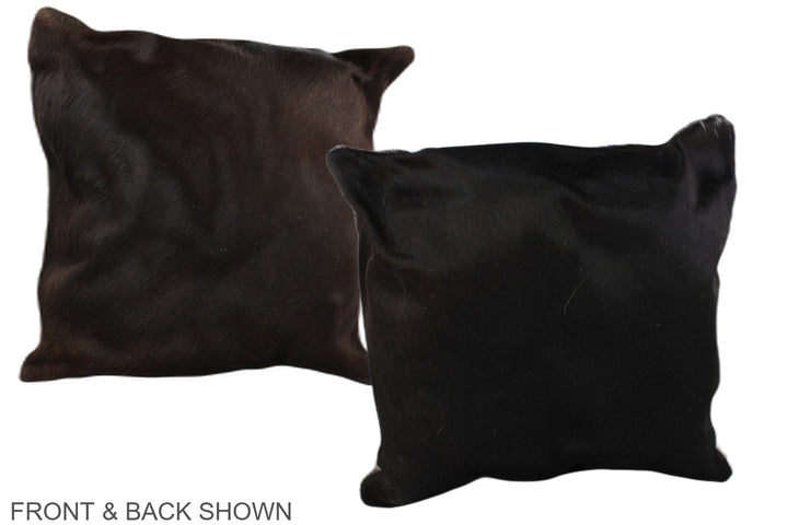 Solid Black 20"x20" Brazilian Cowhide Pillow #A36750 by Hudson Hides