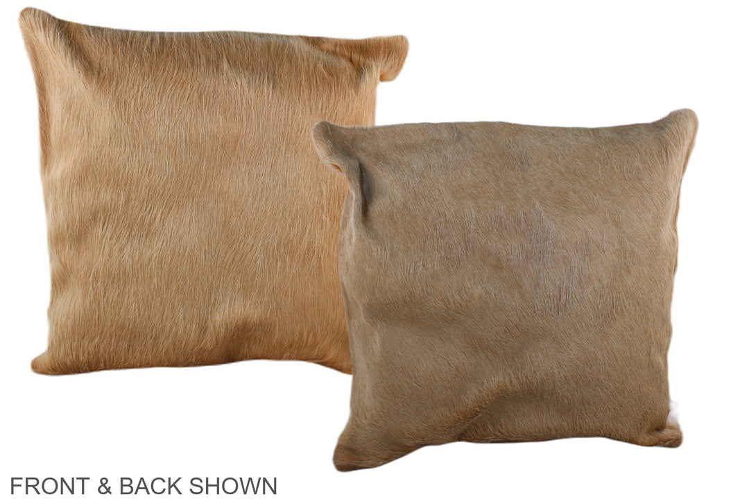 Beige 20"x20" Brazilian Cowhide Pillow #A36762 by Hudson Hides