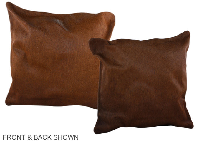 Solid Brown 20"x20" Brazilian Cowhide Pillow #A36763 by Hudson Hides
