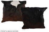Chocolate 20"x20" Brazilian Cowhide Pillow #A36784 by Hudson Hides