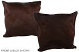 Brown with Red 20"x20" Brazilian Cowhide Pillow #A36794 by Hudson Hides