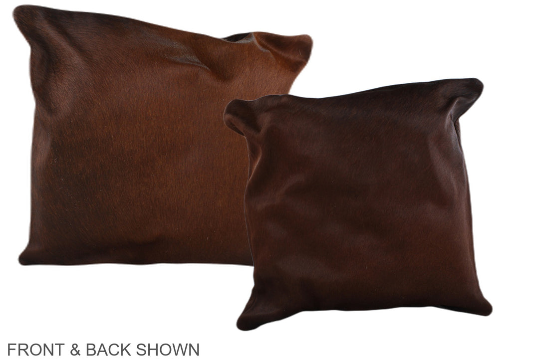 Brown with Red 20"x20" Brazilian Cowhide Pillow #A36802 by Hudson Hide