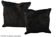 Solid Black 20"x20" Brazilian Cowhide Pillow #A36811 by Hudson Hides