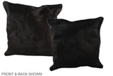 Solid Black 20"x20" Brazilian Cowhide Pillow #A36811 by Hudson Hides