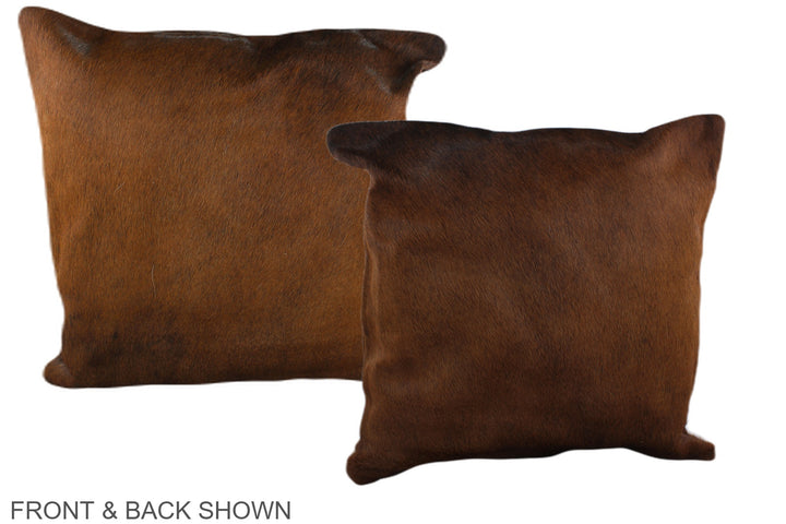 Solid Brown 20"x20" Brazilian Cowhide Pillow #A36828 by Hudson Hides