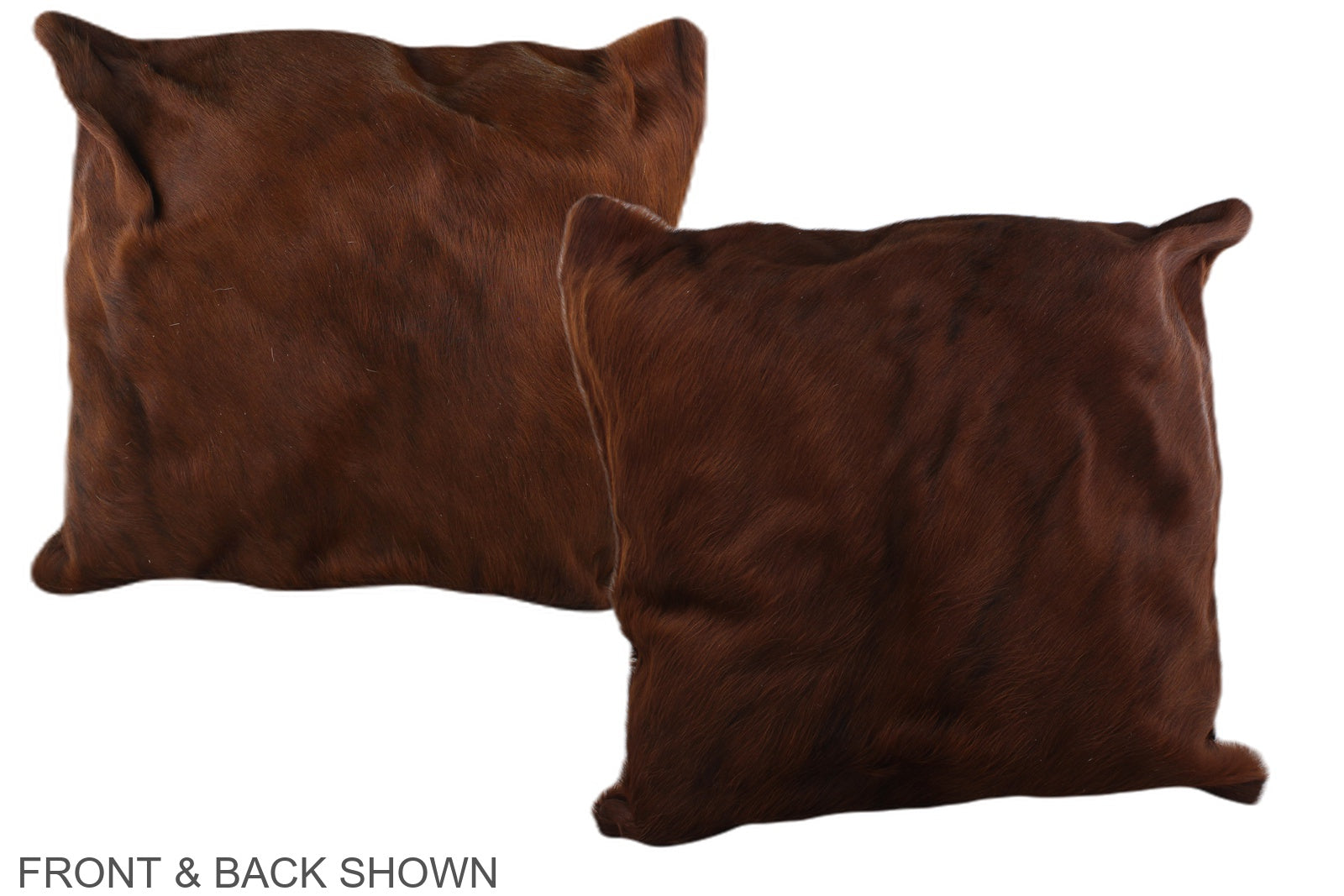 Solid Brown Cowhide Pillow #A36837