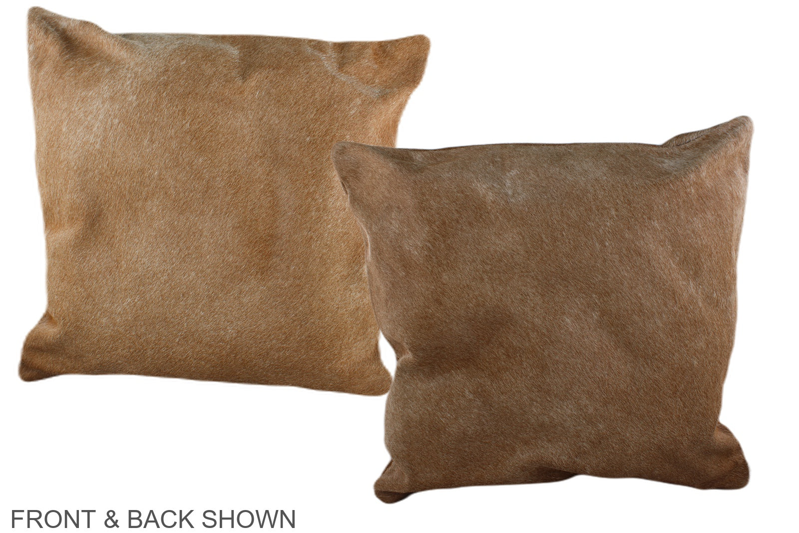 Solid Brown Cowhide Pillow #A36840