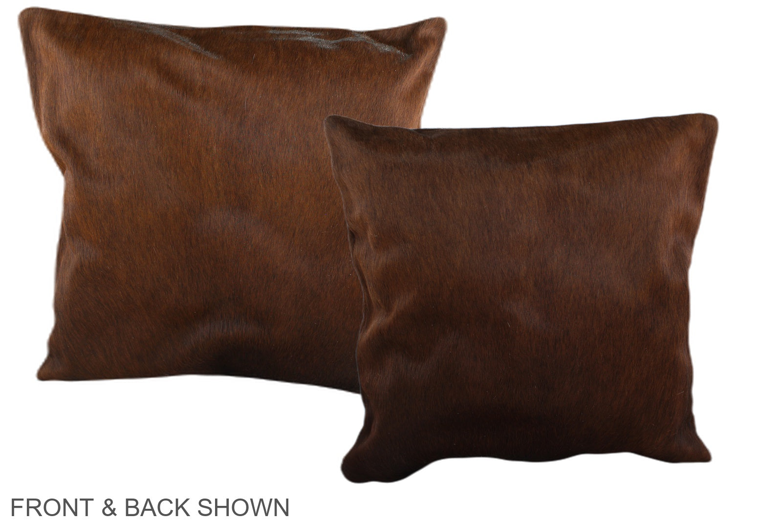 Solid Brown Cowhide Pillow #A36846