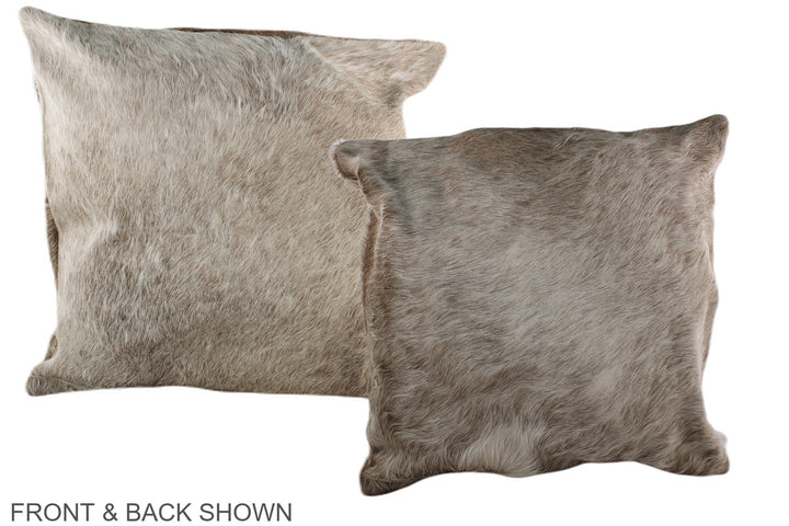 Taupe 20"x20" Brazilian Cowhide Pillow #A36855 by Hudson Hides