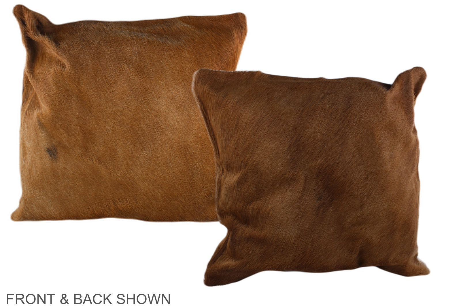Solid Brown Cowhide Pillow #A36869