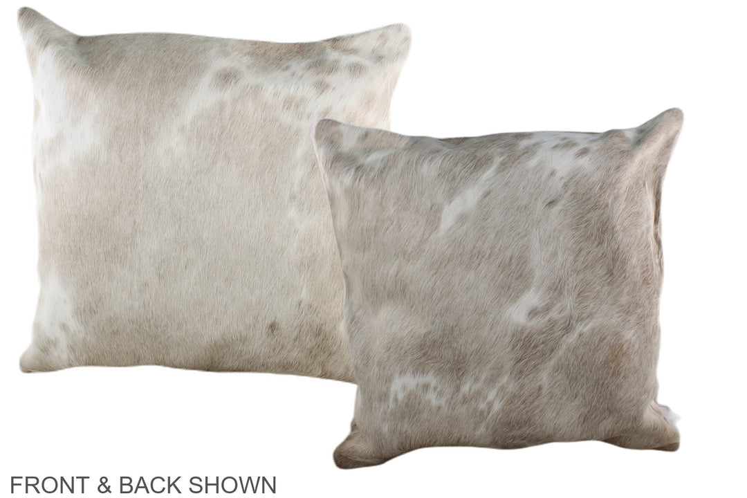 Grey with White 20"x20" Brazilian Cowhide Pillow #A36870 by Hudson Hid