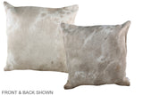 Grey with White 20"x20" Brazilian Cowhide Pillow #A36870 by Hudson Hides