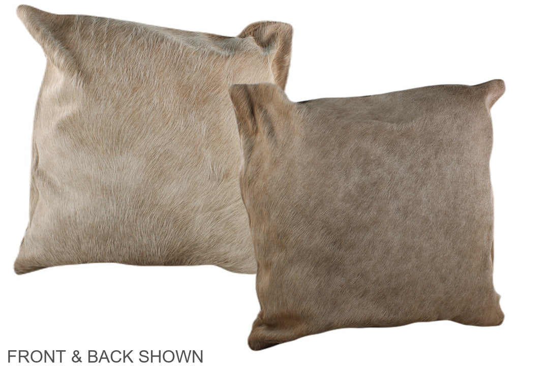 Taupe 20"x20" Brazilian Cowhide Pillow #A36871 by Hudson Hides