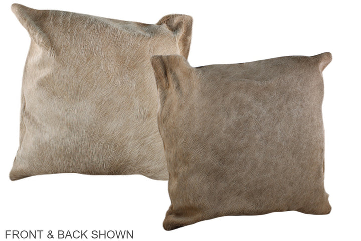 Taupe 20"x20" Brazilian Cowhide Pillow #A36871 by Hudson Hides