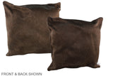 Chocolate 20"x20" Brazilian Cowhide Pillow #A36873 by Hudson Hides