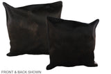 Solid Black 20"x20" Brazilian Cowhide Pillow #A36874 by Hudson Hides