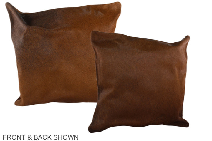 Solid Brown 20"x20" Brazilian Cowhide Pillow #A36876 by Hudson Hides