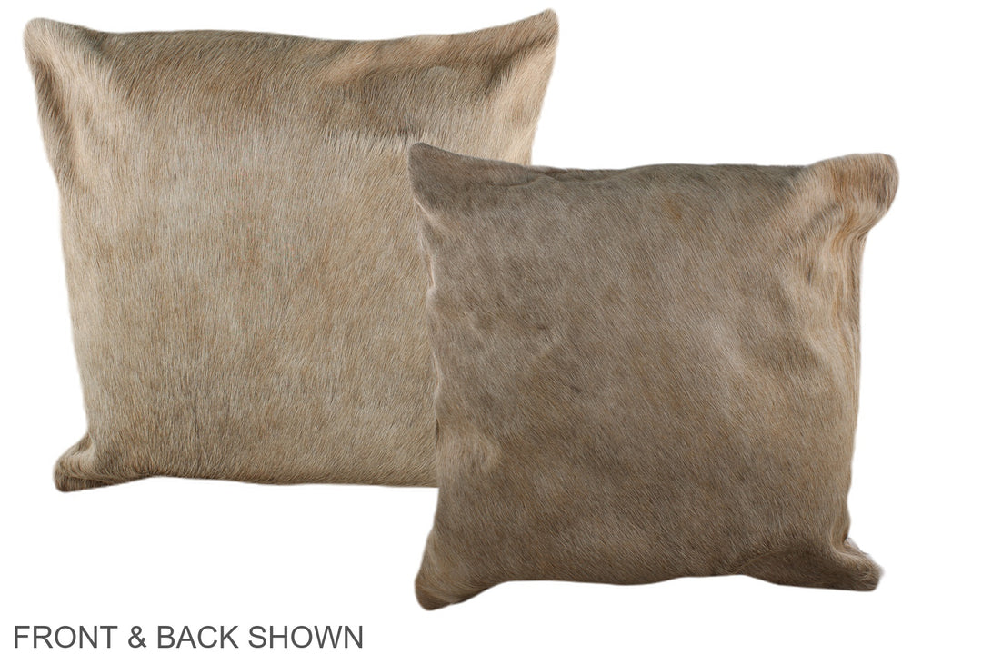 Taupe 20"x20" Brazilian Cowhide Pillow #A36878 by Hudson Hides