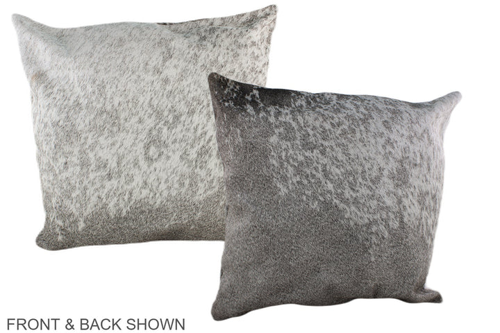 Grey with White 20"x20" Brazilian Cowhide Pillow #A36881 by Hudson Hides