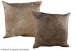 Taupe 20"x20" Brazilian Cowhide Pillow #A36889 by Hudson Hides