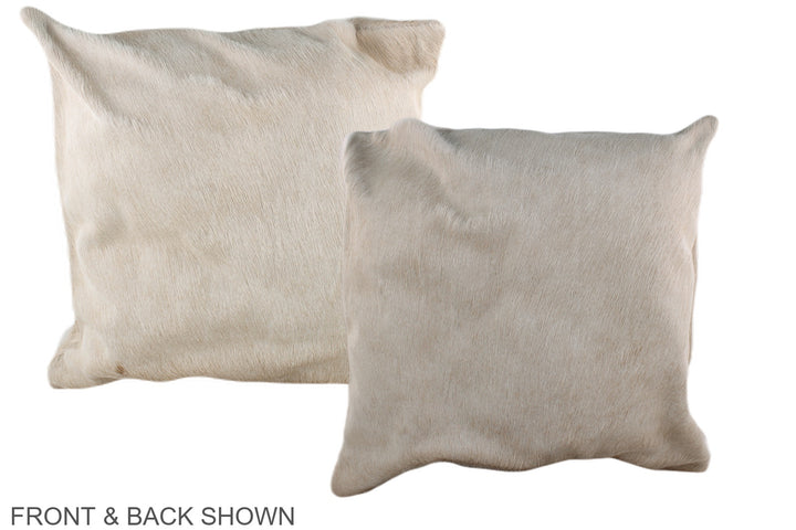 Champagne 20"x20" Brazilian Cowhide Pillow #A36890 by Hudson Hides