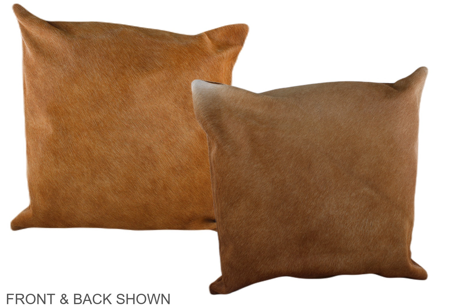 Solid Brown Cowhide Pillow #A36891