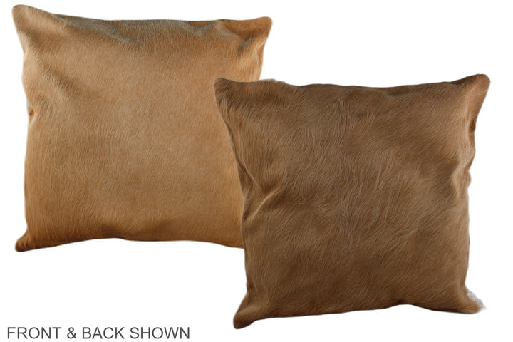 Beige 20"x20" Brazilian Cowhide Pillow #A36893 by Hudson Hides