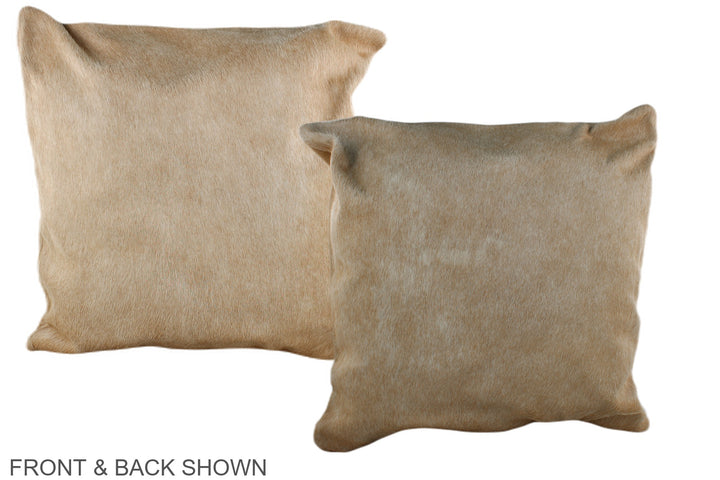 Beige 20"x20" Brazilian Cowhide Pillow #A36900 by Hudson Hides