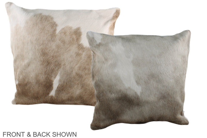 Grey with White 20"x20" Brazilian Cowhide Pillow #A36947 by Hudson Hides