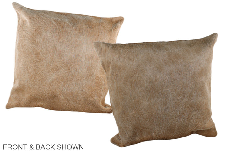 Beige 20"x20" Brazilian Cowhide Pillow #A36950 by Hudson Hides