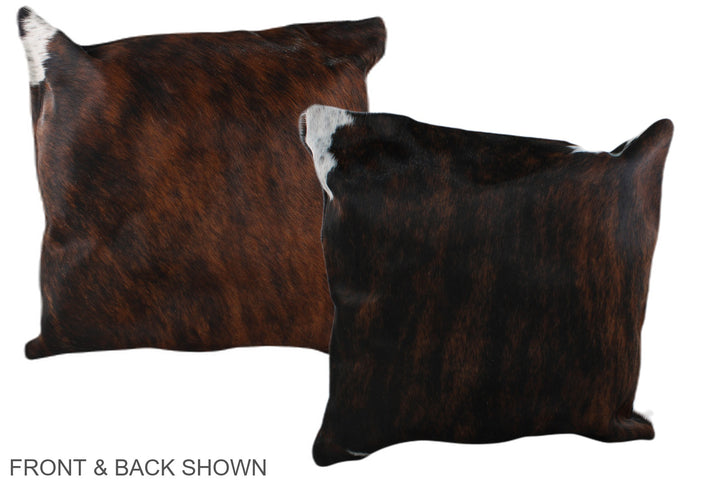 Dark Brindle 20"x20" Brazilian Cowhide Pillow #A36964 by Hudson Hides
