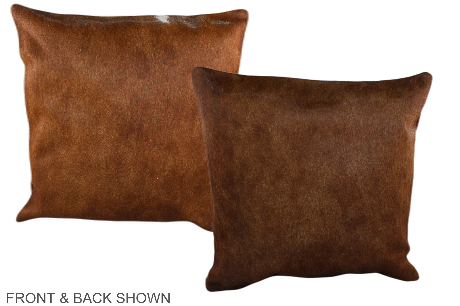 Solid Brown Cowhide Pillow #A36968