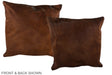 Solid Brown 20"x20" Brazilian Cowhide Pillow #A36997 by Hudson Hides