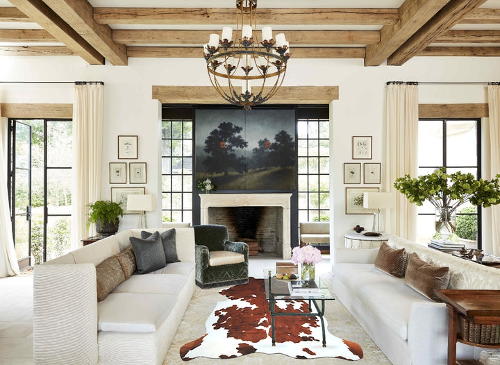 Tricolor X-Large European Cowhide Rug 7'7"H x 6'5"W #A36 by Hudson Hides