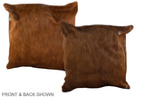 Solid Brown 20"x20" Brazilian Cowhide Pillow #A37002 by Hudson Hides