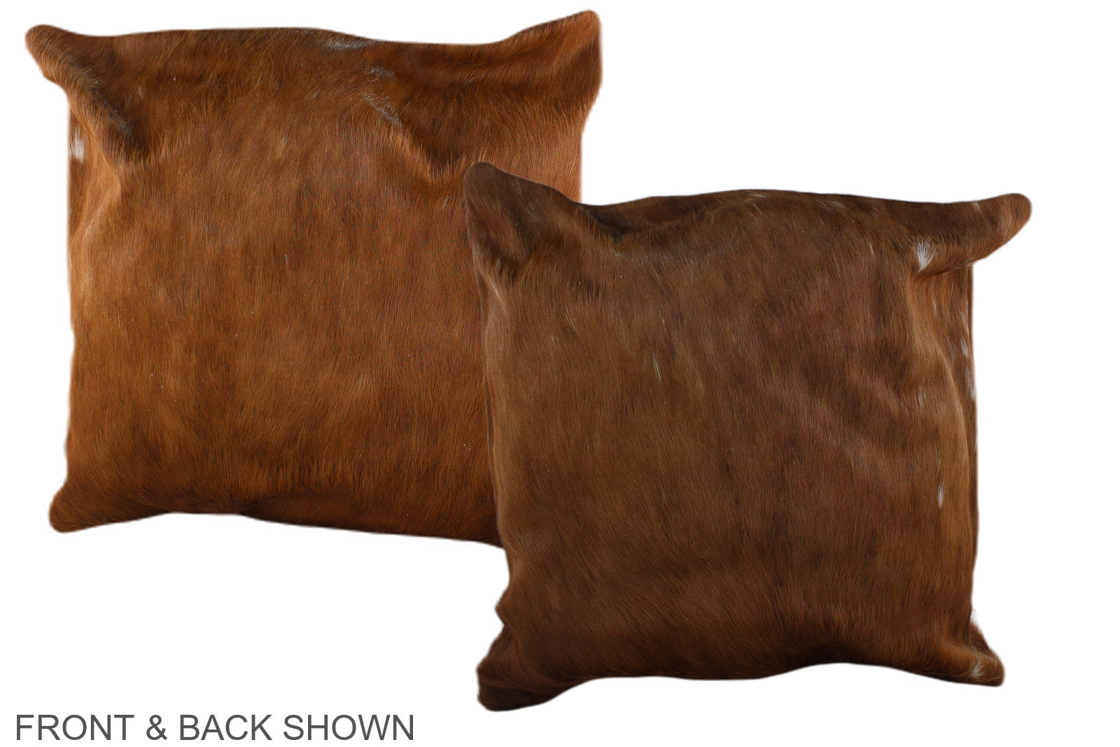 Solid Brown Cowhide Pillow #A37002