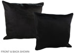 Solid Black 20"x20" Brazilian Cowhide Pillow #A37012 by Hudson Hides