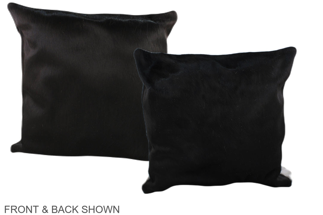Solid Black 20"x20" Brazilian Cowhide Pillow #A37015 by Hudson Hides