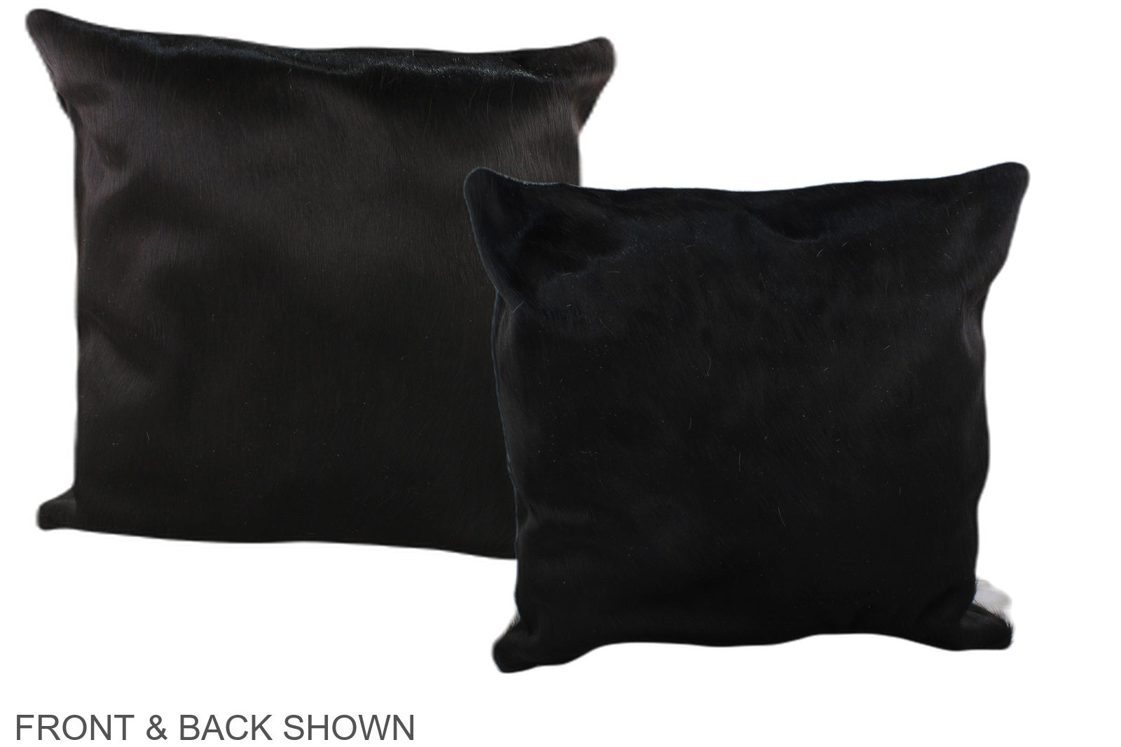 Solid Black Cowhide Pillow #A37015