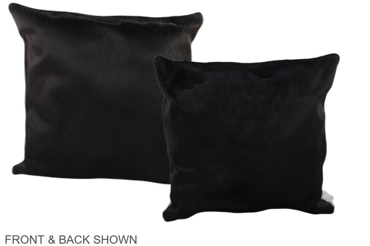 Solid Black 20"x20" Brazilian Cowhide Pillow #A37015 by Hudson Hides