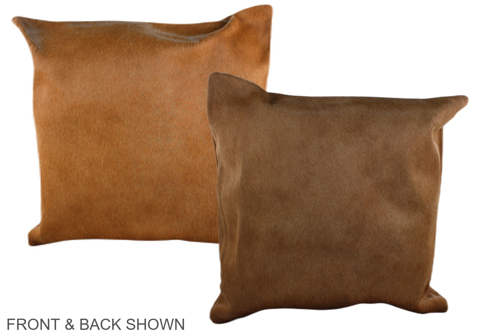 Solid Brown Cowhide Pillow #A37018