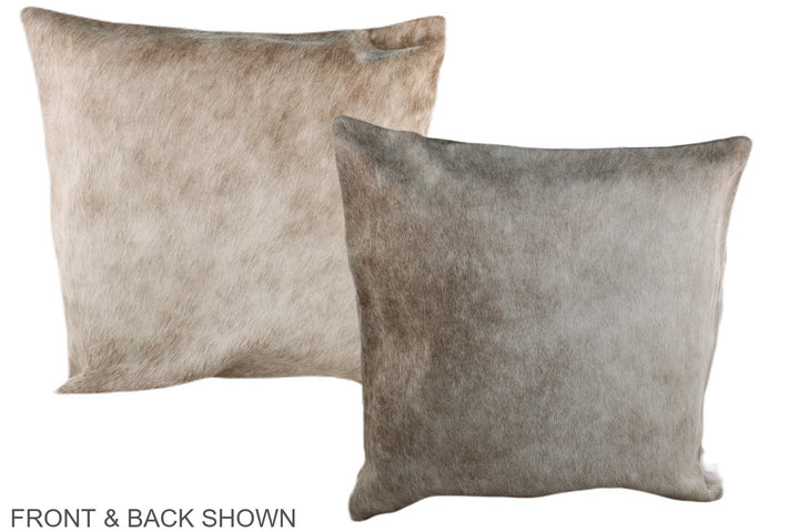 Grey with Beige 20"x20" Brazilian Cowhide Pillow #A37019 by Hudson Hides