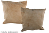 Beige 20"x20" Brazilian Cowhide Pillow #A37046 by Hudson Hides