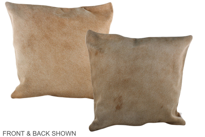Beige 20"x20" Brazilian Cowhide Pillow #A37046 by Hudson Hides