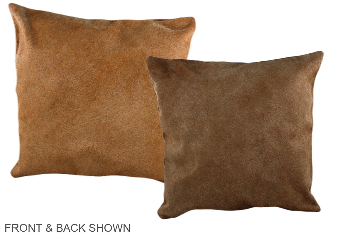 Solid Brown Cowhide Pillow #A37051