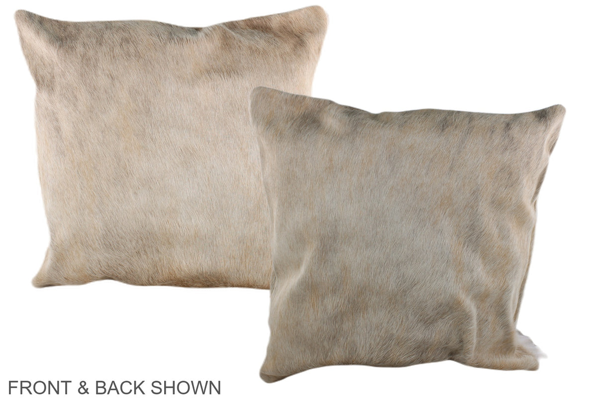 Grey with Beige Cowhide Pillow #A37056