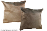 Taupe 20"x20" Brazilian Cowhide Pillow #A37061 by Hudson Hides