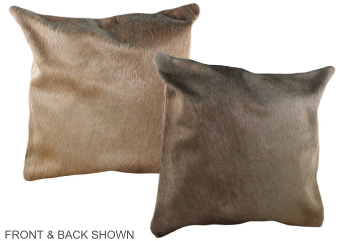 Taupe 20"x20" Brazilian Cowhide Pillow #A37061 by Hudson Hides